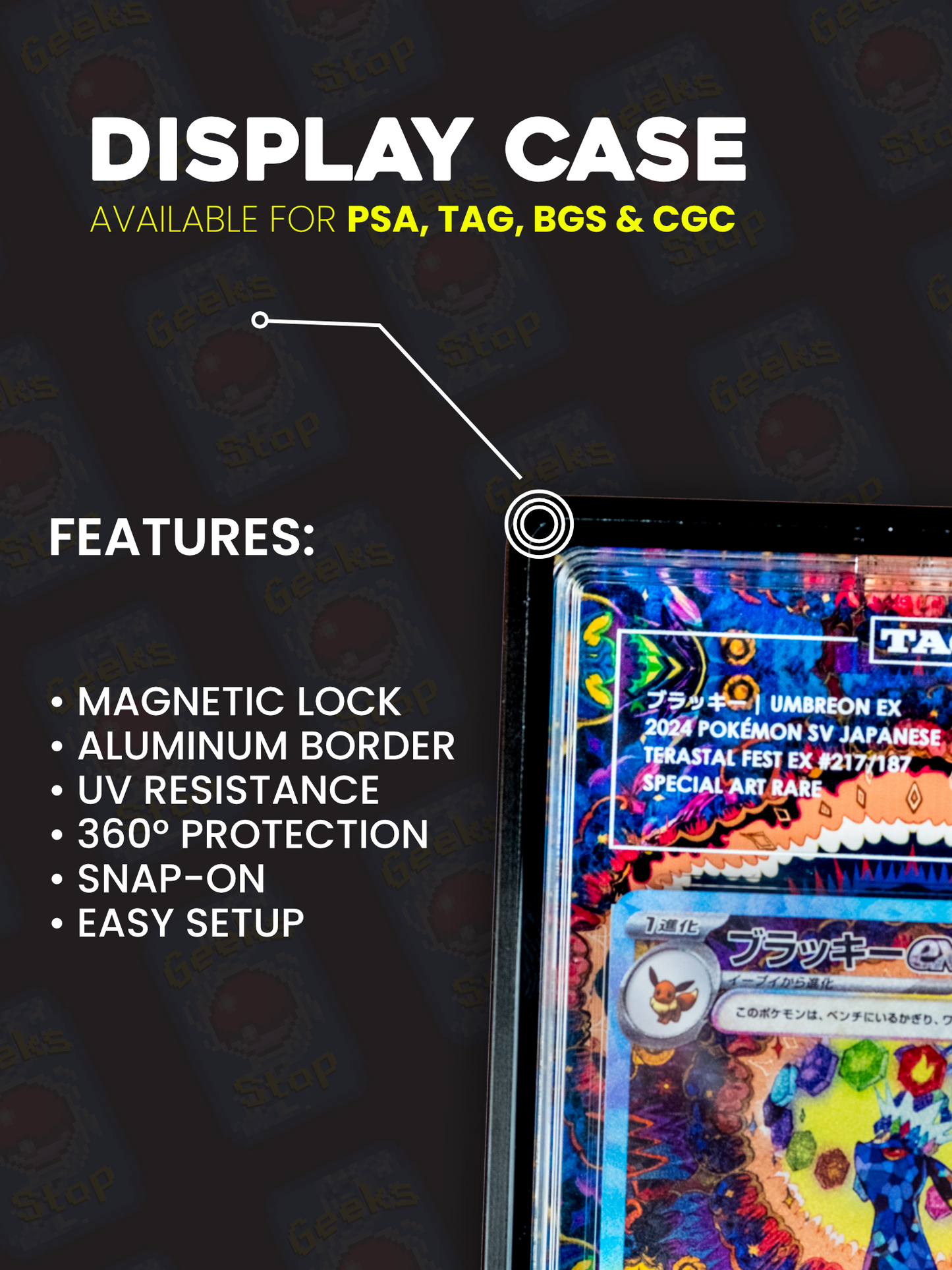 Moltres V Alt Art PSA CGC Beckett | Extended Art Display Case for Pokemon Card