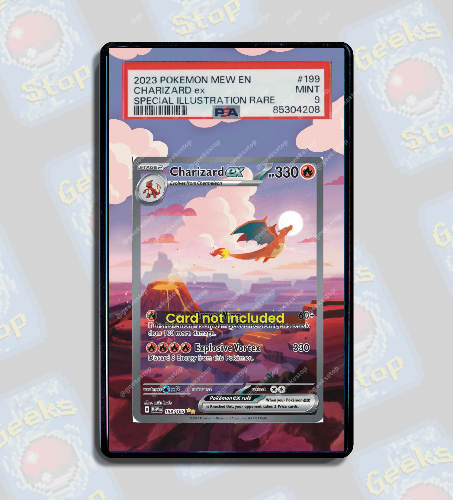 Charizard ex SIR PSA TAG Beckett | Display Case Extended Art for Pokem GeeksStop Charizard ex SIR PSA TAG Beckett | Display Case Extended Art for Pokem GeeksStop