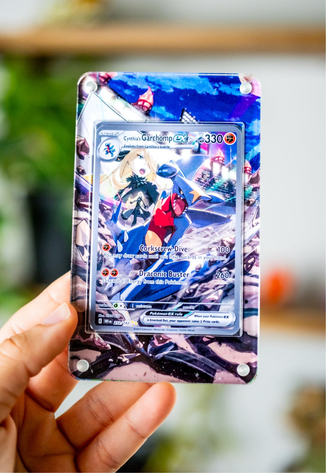 Cynthia's Garchomp ex SAR | Extended Art Display Case for Pokemon Destined Rivals