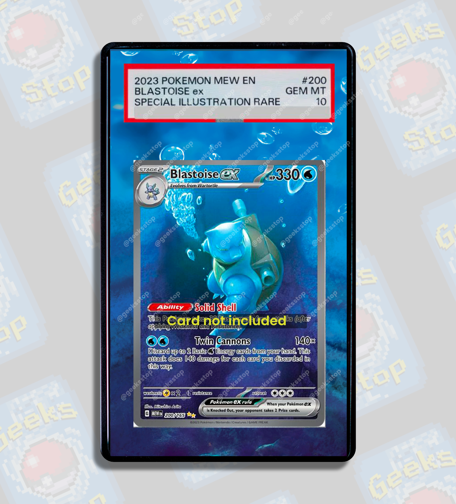 Blastoise ex 151 PSA CGC Beckett | Extended Art Display Case for Pokem GeeksStop Blastoise ex 151 PSA CGC Beckett | Extended Art Display Case for Pokem GeeksStop