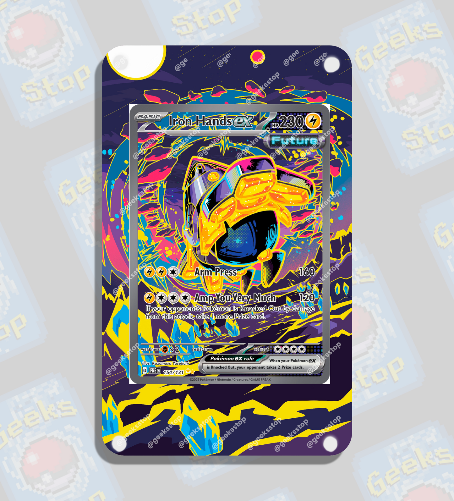 Iron Hands ex SAR Prismatic Evolutions | Extended Art Display for Pokemon Card