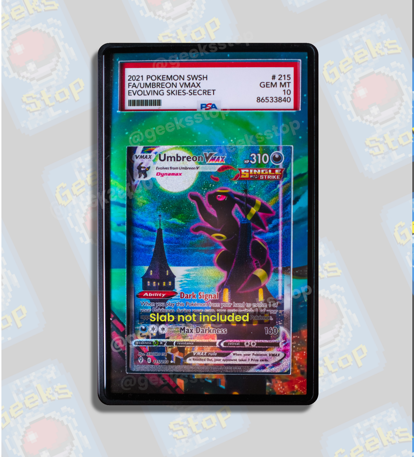 Umbreon VMAX Alt Art PSA CGC Beckett | Extended Art Display Case for Pokémon TCG