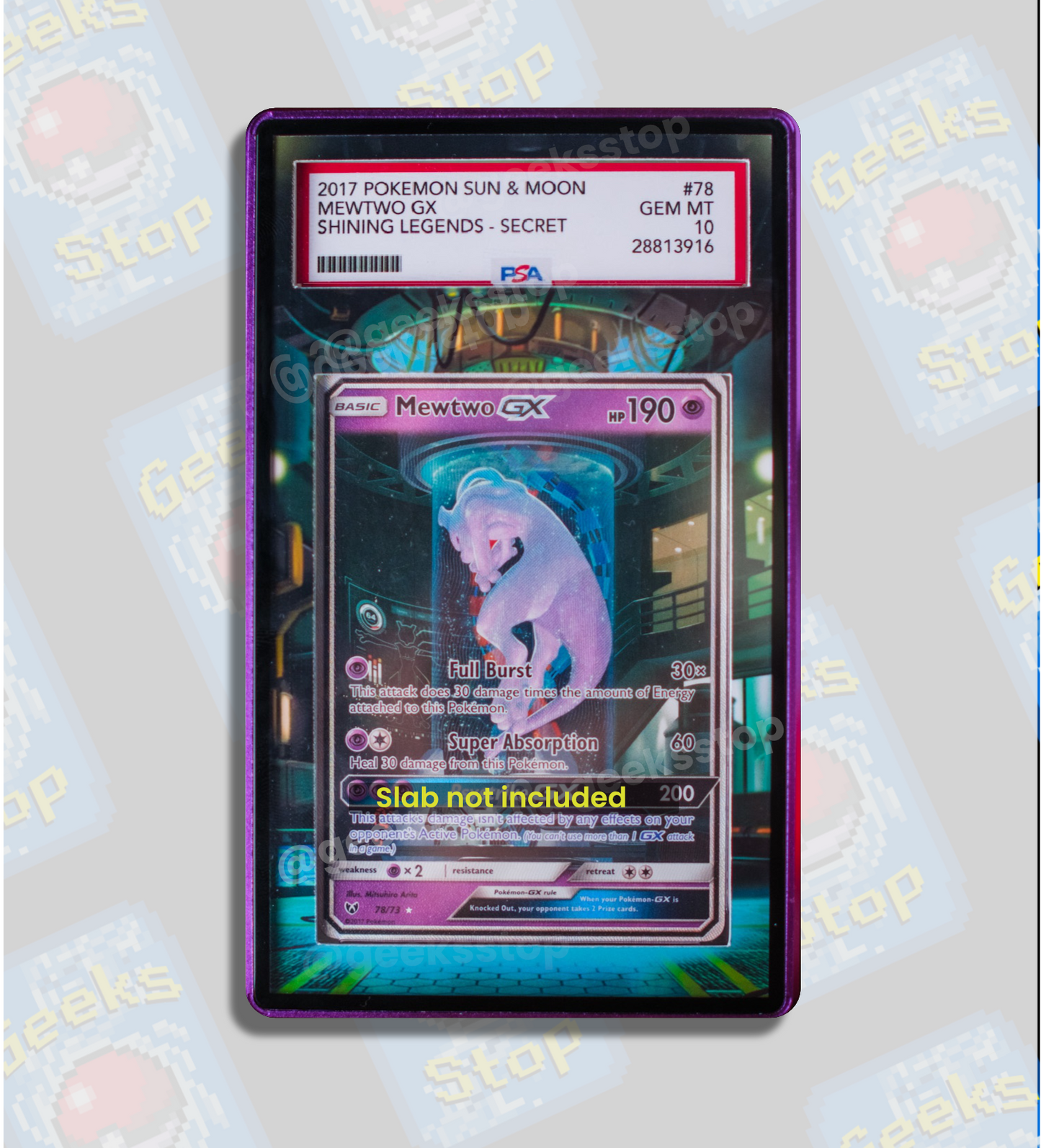 Mewtwo GX Mewtube PSA CGC Beckett | Display Case Extended Art for Graded Pokemon Card
