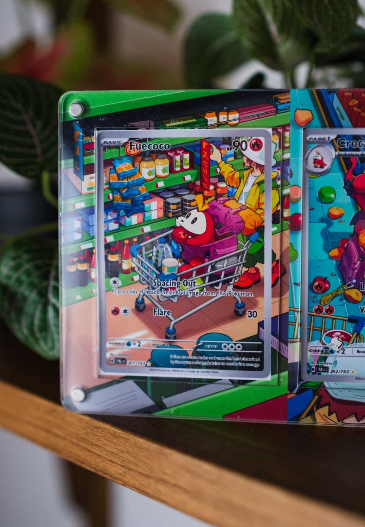 Fuecoco Crocalor Skeledirge ex Illustration Rare | Card Display Case Extended Art for Pokemon Card