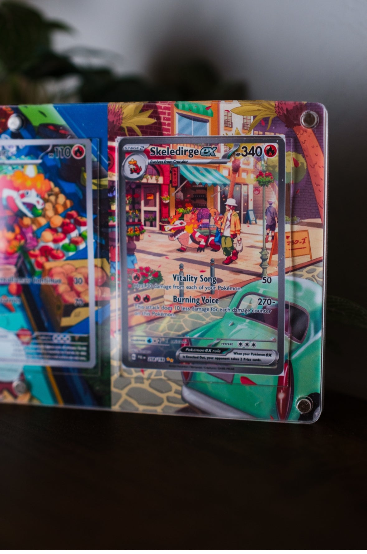 Fuecoco Crocalor Skeledirge ex Illustration Rare | Card Display Case Extended Art for Pokemon Card