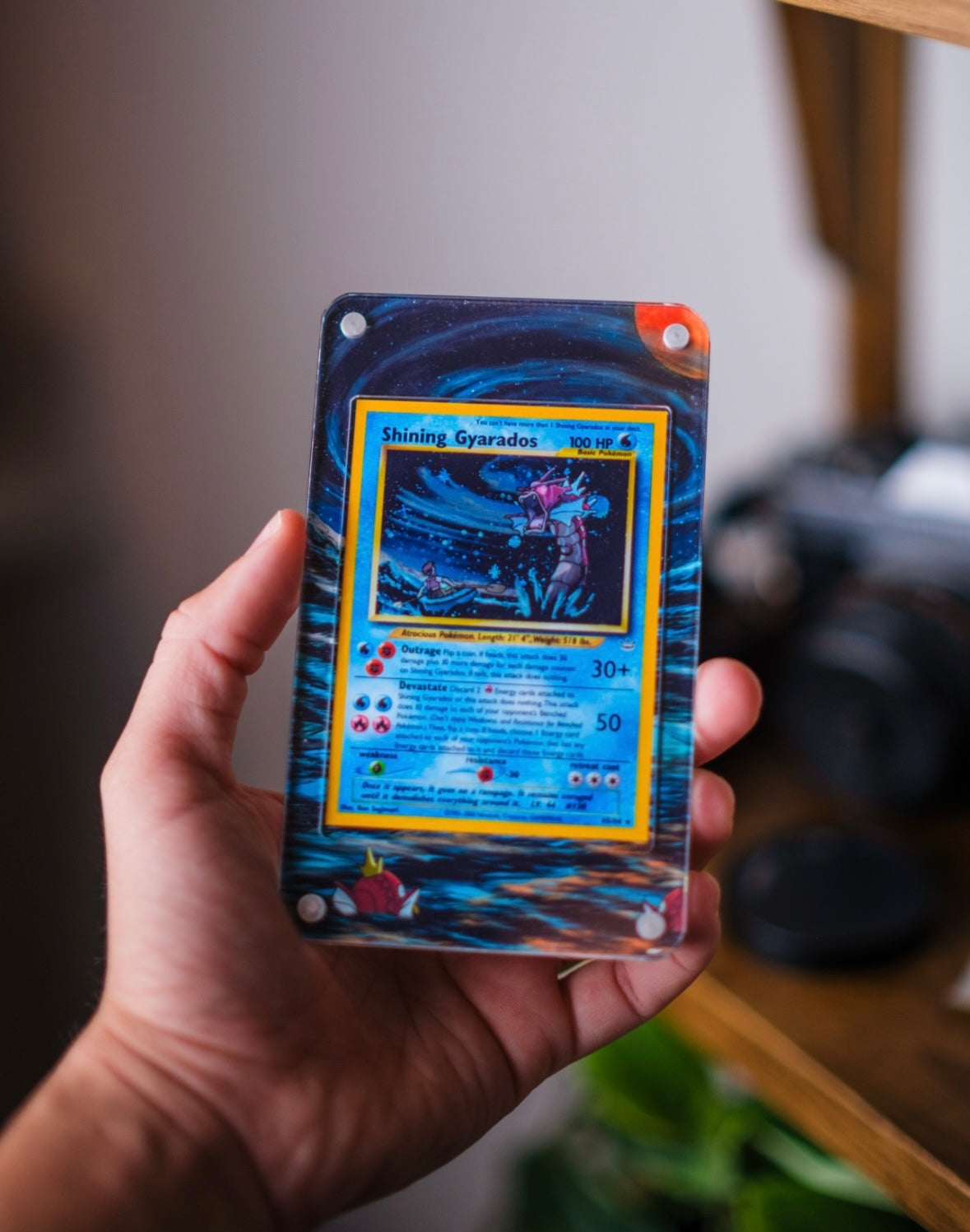 Shining Gyarados Extended Art Custom Pokemon Card Display Case