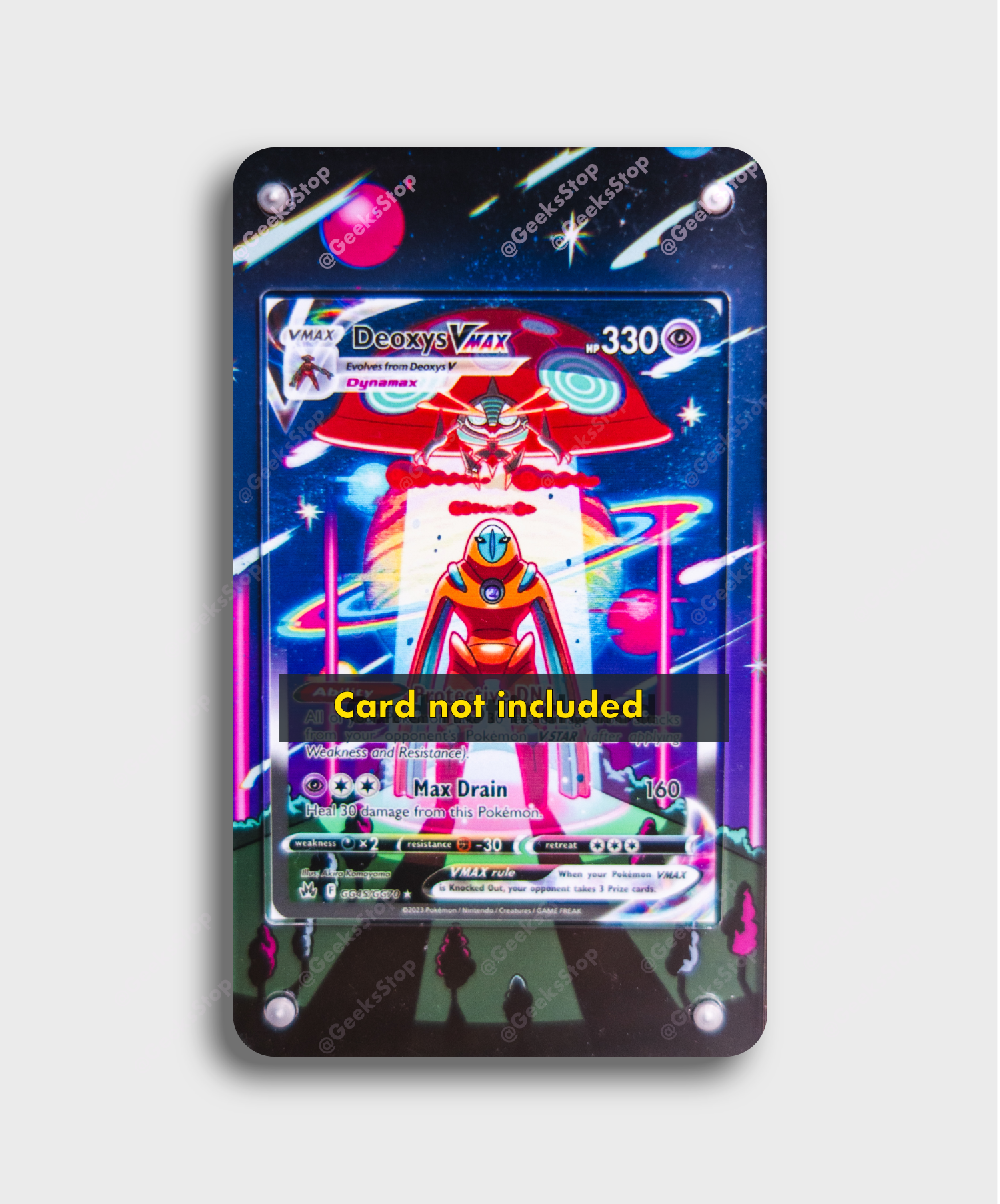 deoxys vmax pokemon card Deoxys VMAX GG45 Extended Art Custom Pokemon Card Display Case – GeeksStop