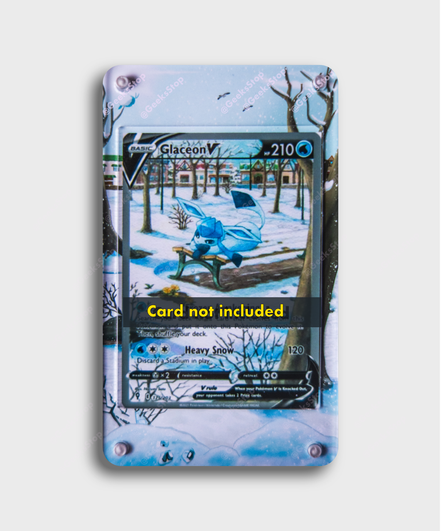 Glaceon V Alternate | Card Display Case Extended Art for Pokemon Card GeeksStop Glaceon V Alternate | Card Display Case Extended Art for Pokemon Card GeeksStop