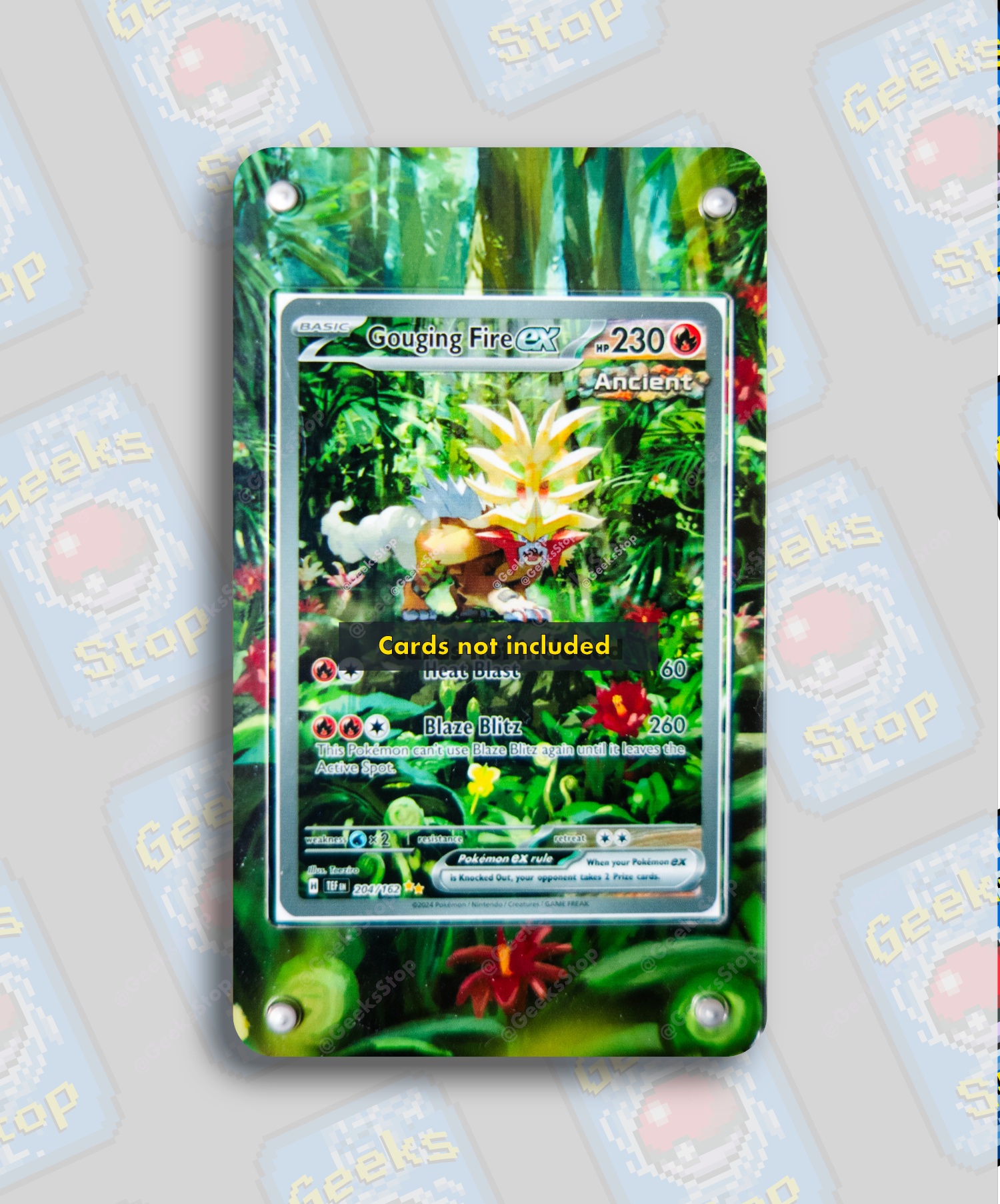 Gouging Fire ex 204/162 | Card Display Case Extended Art for Pokemon C GeeksStop Gouging Fire ex 204/162 | Card Display Case Extended Art for Pokemon C GeeksStop