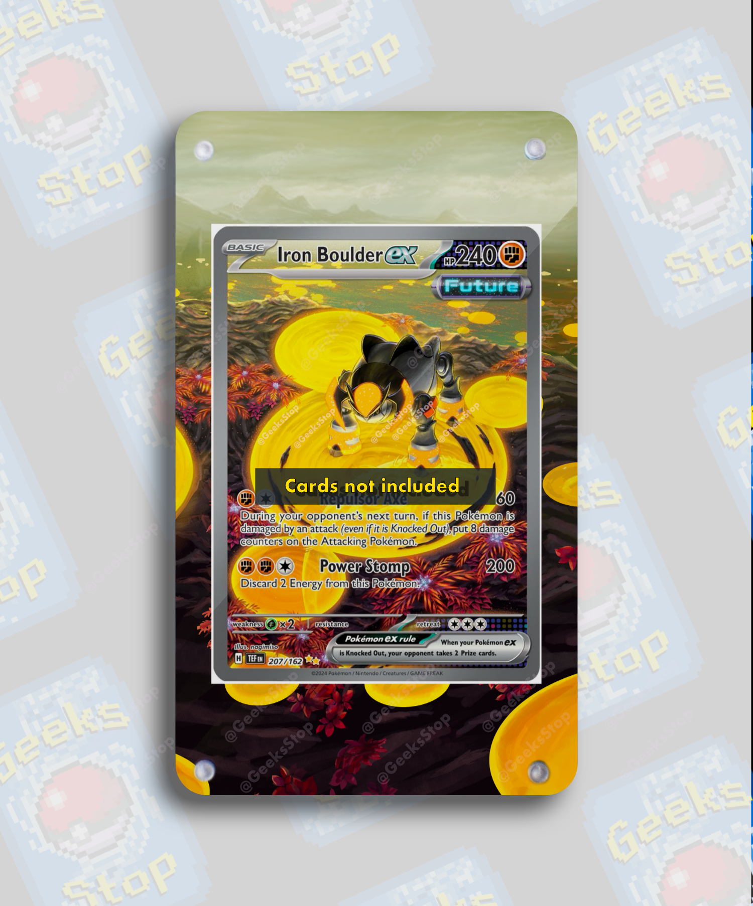 Iron Boulder ex SIR | Card Display Case Extended Art for Pokemon Card GeeksStop Iron Boulder ex SIR | Card Display Case Extended Art for Pokemon Card GeeksStop