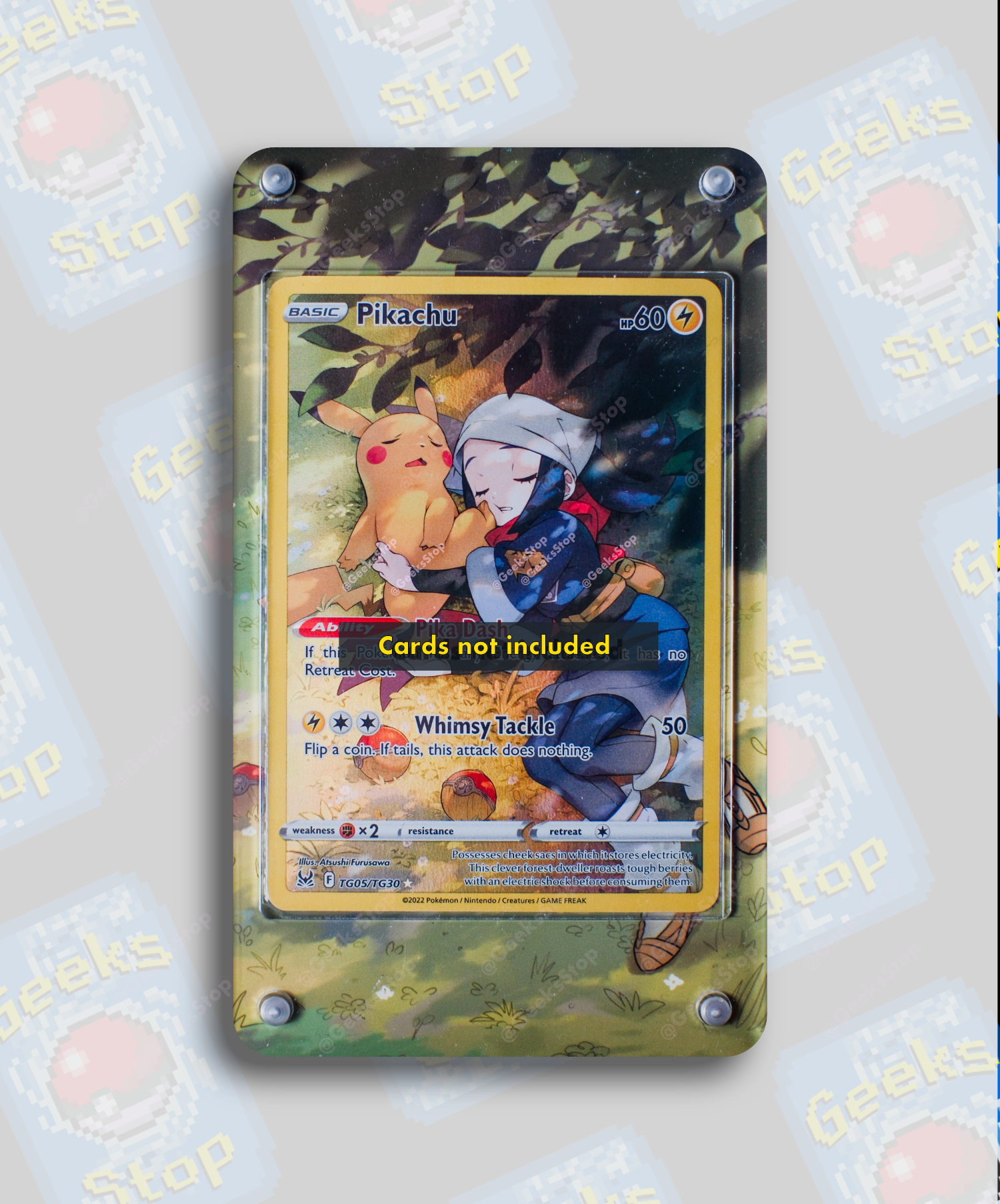 Pikachu CHR TG05 | Card Display Case Extended Art for Pokemon Card GeeksStop Pikachu CHR TG05 | Card Display Case Extended Art for Pokemon Card GeeksStop