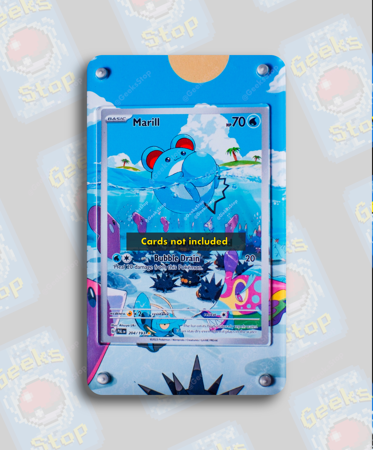 Marill Illustration Rare | Card Display Case Extended Art for Pokemon GeeksStop Marill Illustration Rare | Card Display Case Extended Art for Pokemon GeeksStop