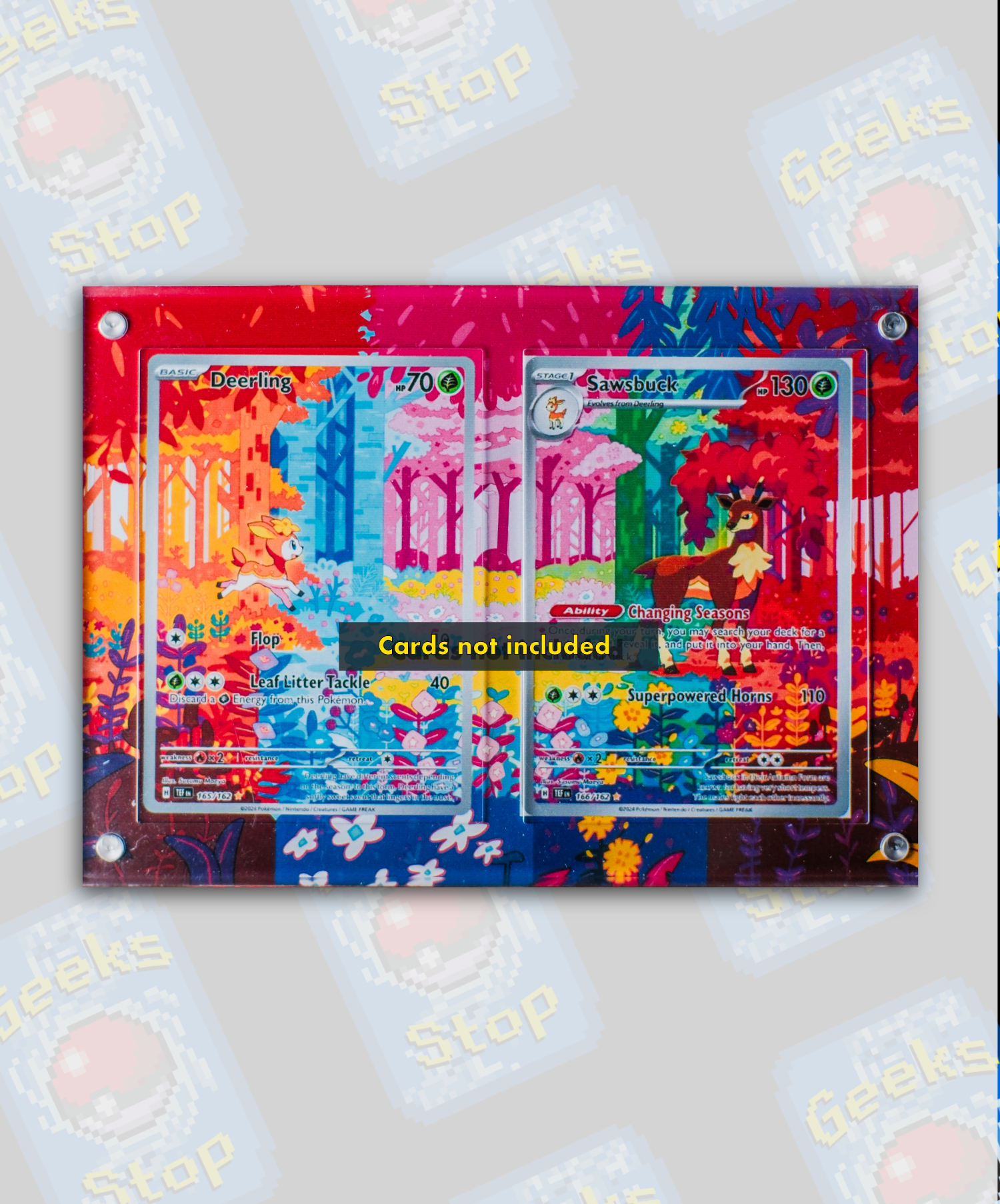 Deerling and Sawsbuck | Card Display Case Extended Art for Pokemon Car GeeksStop Deerling and Sawsbuck | Card Display Case Extended Art for Pokemon Car GeeksStop
