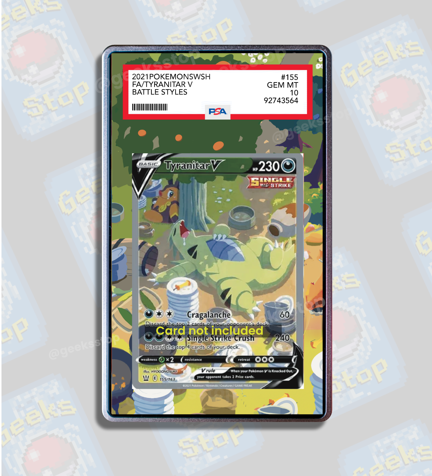 Tyranitar V Alt Art PSA CGC Beckett | Display Case Extended Art for Pokemon Card