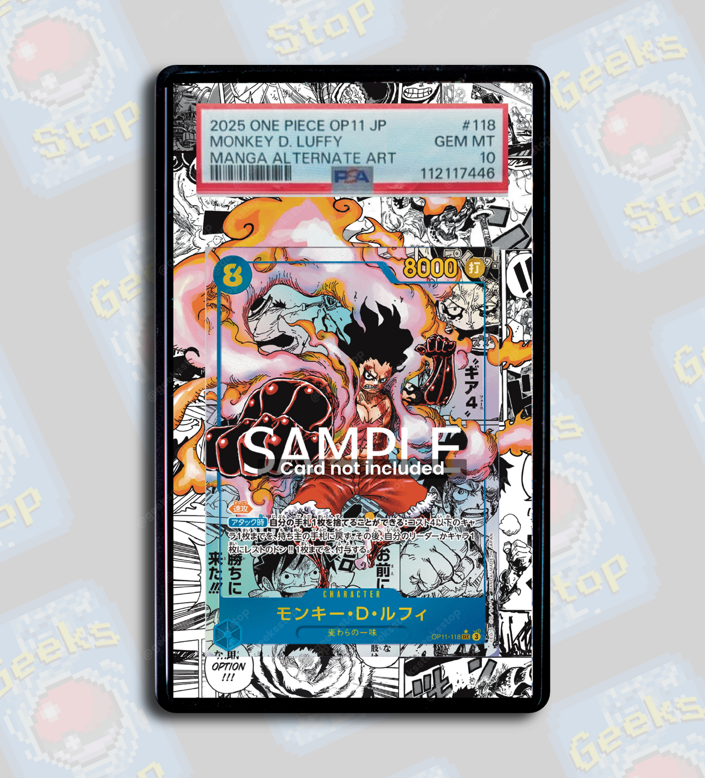 Luffy OP11 Gear 4 Manga PSA TAG Beckett | Extended Art Display Case for One Piece Card