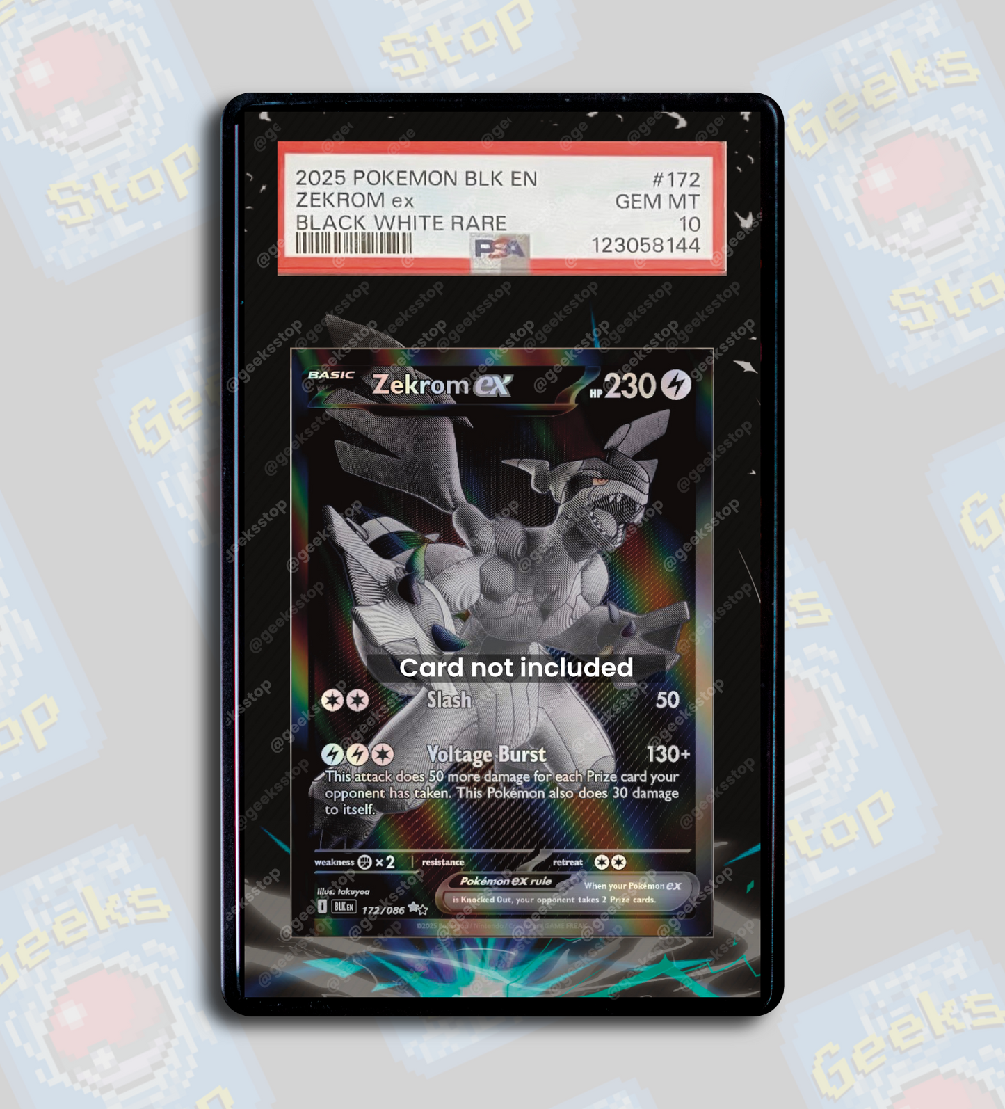 Zekrom ex BWR PSA TAG Beckett | Extended Art Display Case for Graded Pokemon Card