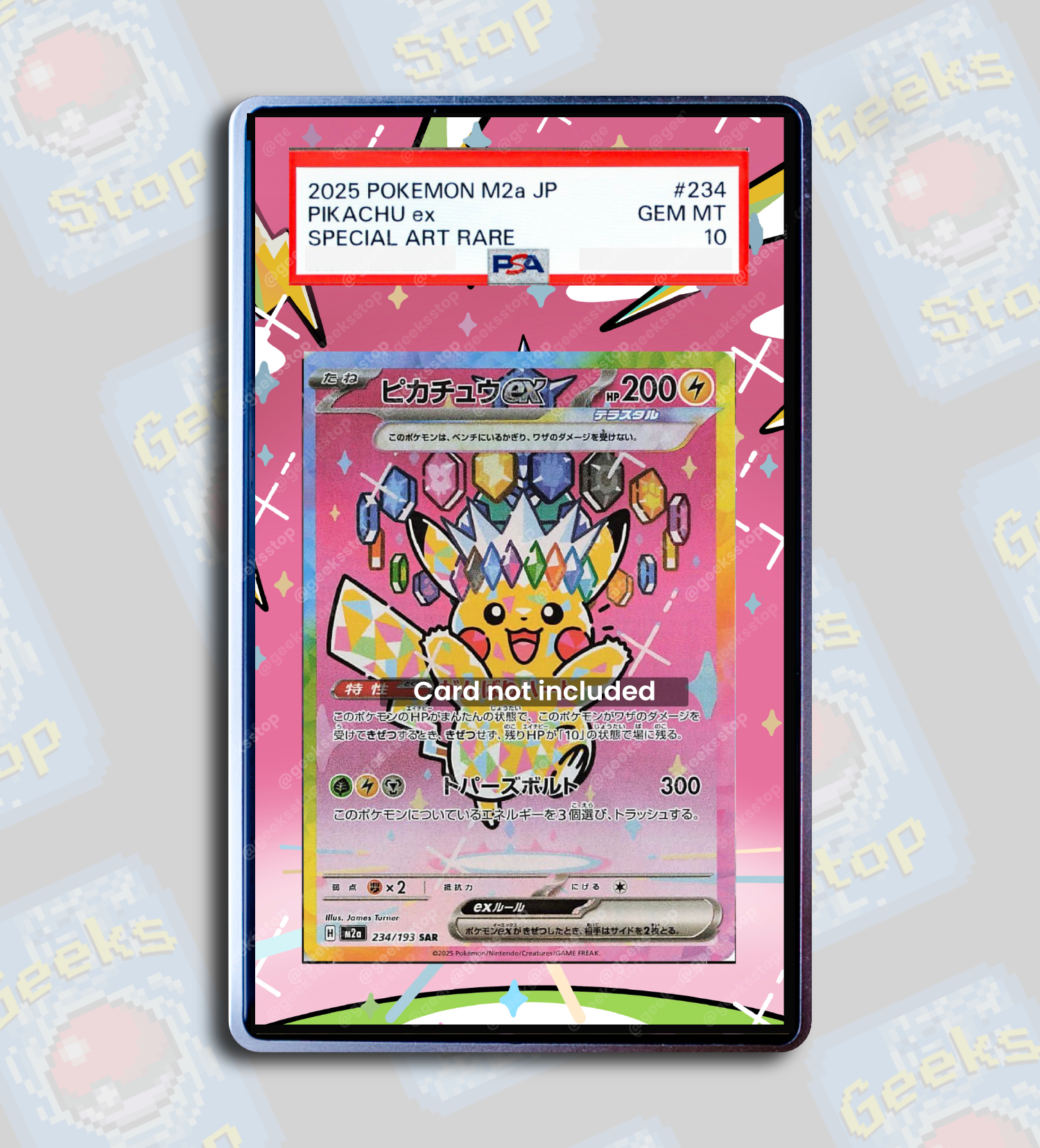 Pikachu ex SAR 277 PSA TAG Beckett | Extended Art Display Case for Gra GeeksStop Pikachu ex SAR 277 PSA TAG Beckett | Extended Art Display Case for Gra GeeksStop