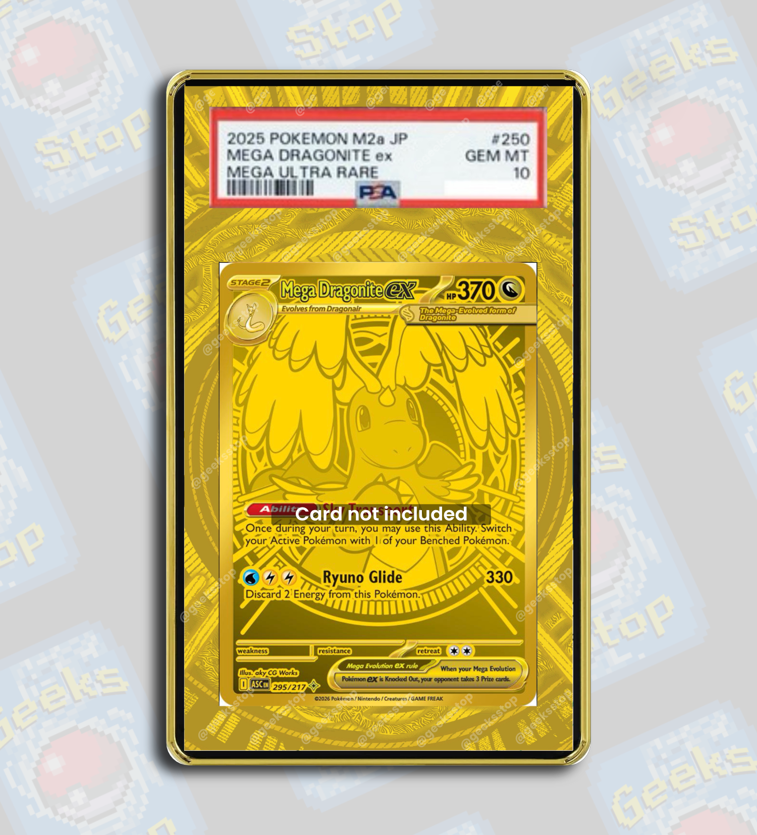 Mega Dragonite ex Gold Hyper Rare PSA TAG Beckett | Extended Art Displ GeeksStop Mega Dragonite ex Gold Hyper Rare PSA TAG Beckett | Extended Art Displ GeeksStop