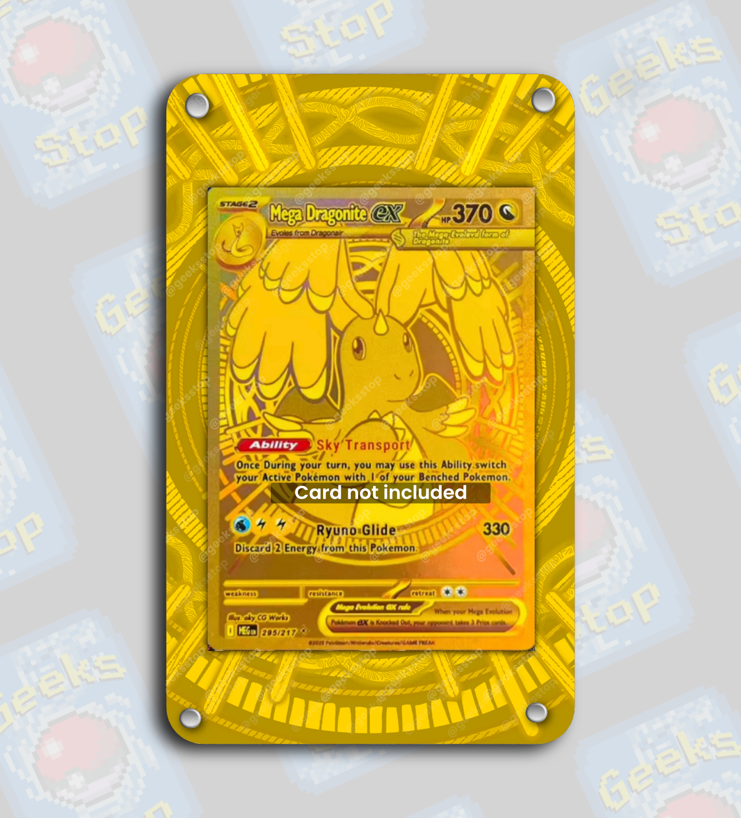Mega Dragonite ex Gold Hyper Rare | Extended Art Display Case for Poke GeeksStop Mega Dragonite ex Gold Hyper Rare | Extended Art Display Case for Poke GeeksStop