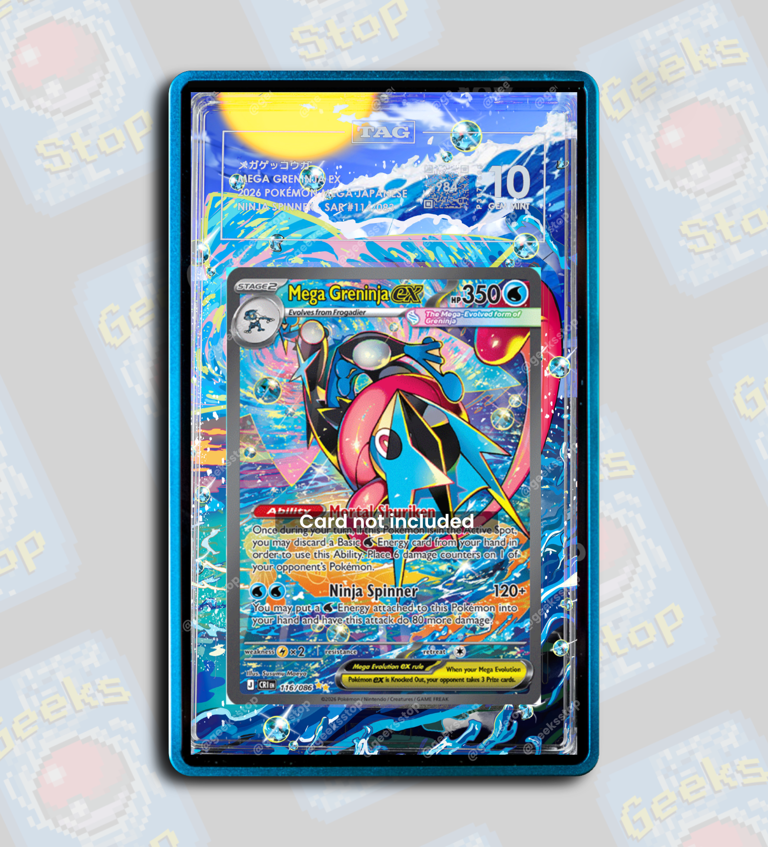 Mega Greninja ex SAR PSA TAG Beckett | Extended Art Display Case for P GeeksStop Mega Greninja ex SAR PSA TAG Beckett | Extended Art Display Case for P GeeksStop