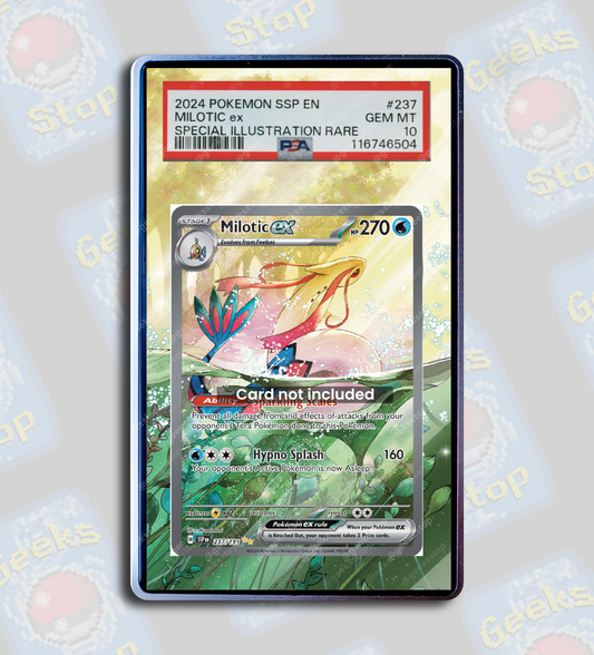 Milotic ex SAR PSA CGC Beckett | Extended Art Display Case for Pokémon Surging Sparks