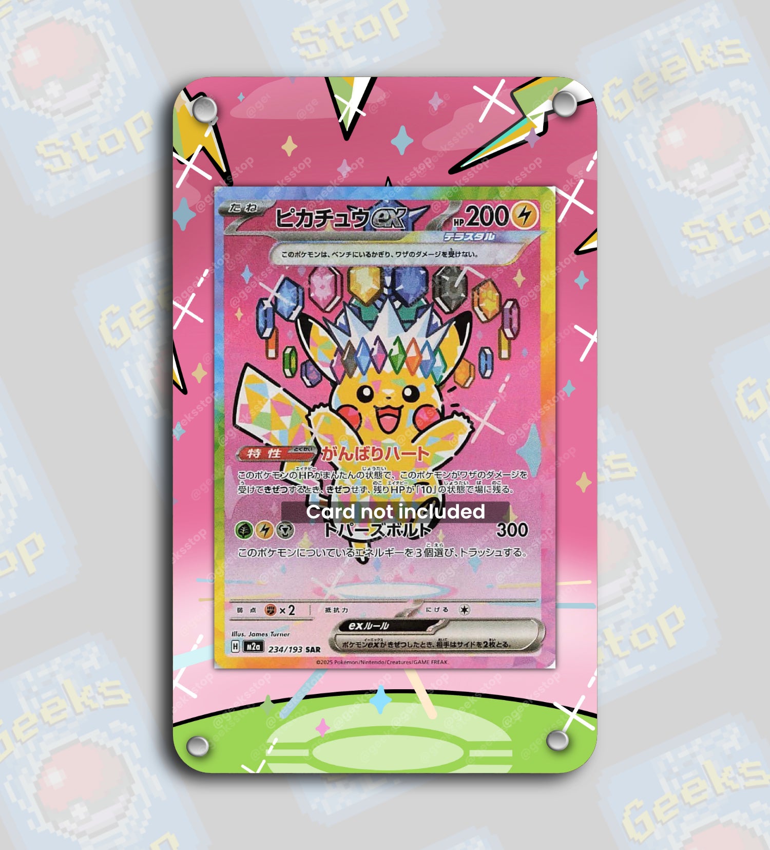 Pikachu ex SAR #234 | Extended Art Display Case for Pokemon Card GeeksStop Pikachu ex SAR #234 | Extended Art Display Case for Pokemon Card GeeksStop