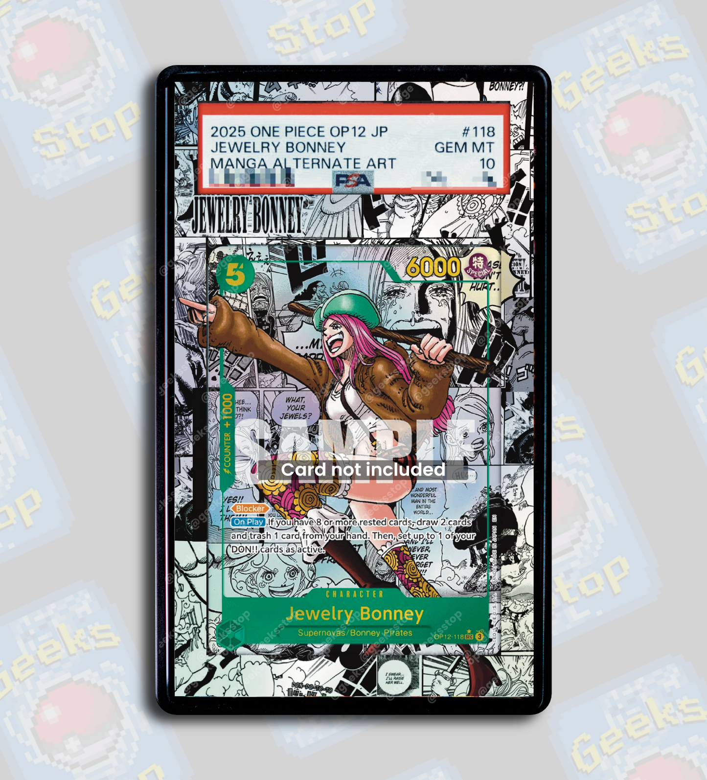 Jewelry Bonney Manga OP12 PSA TAG Beckett | Extended Art Display Case for One Piece Card