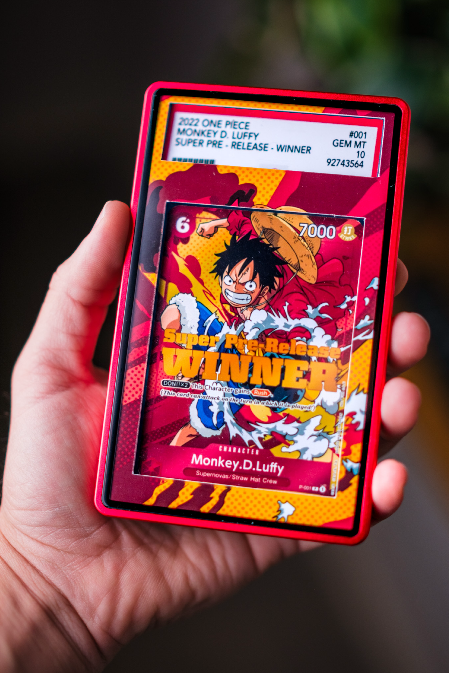 Monkey D Luffy Super Pre-Release Winner PSA CGC Beckett | Display Case Extended Art for One Piece Card