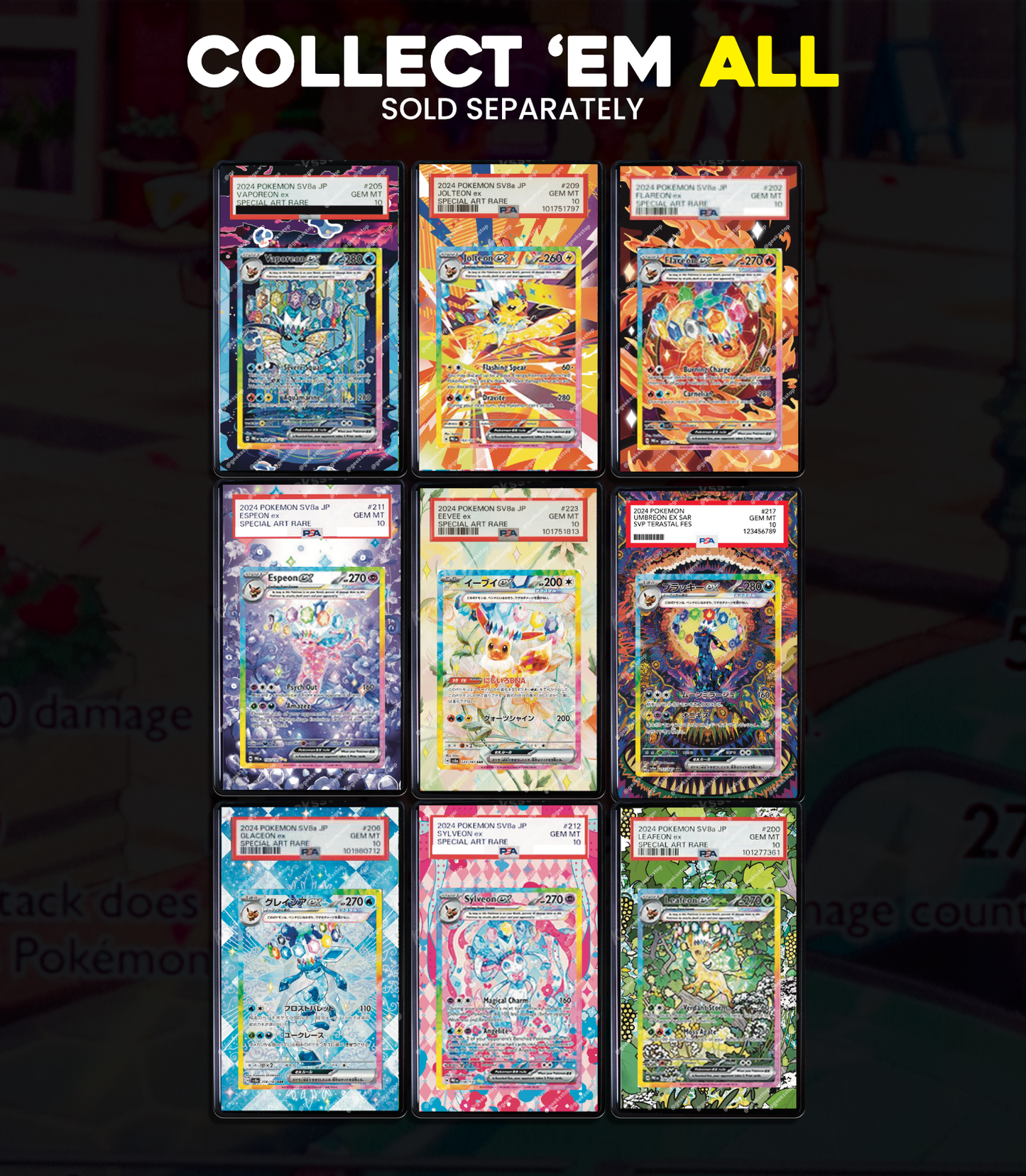 Eevee ex SPC Promo PSA TABG Beckett | Extended Art Display Case for Pokémon TCG