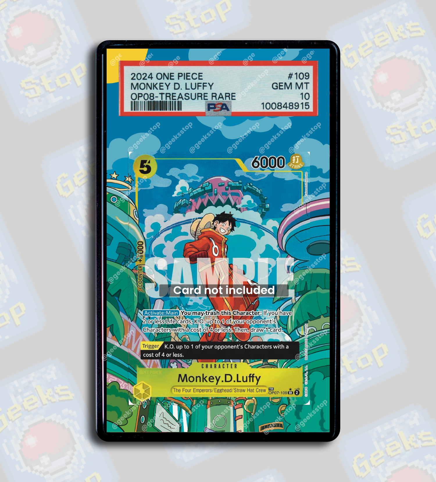 Luffy Treasure Rare SP OP07-109 | PSA CGC Beckett Display Case Extende GeeksStop Luffy Treasure Rare SP OP07-109 | PSA CGC Beckett Display Case Extende GeeksStop