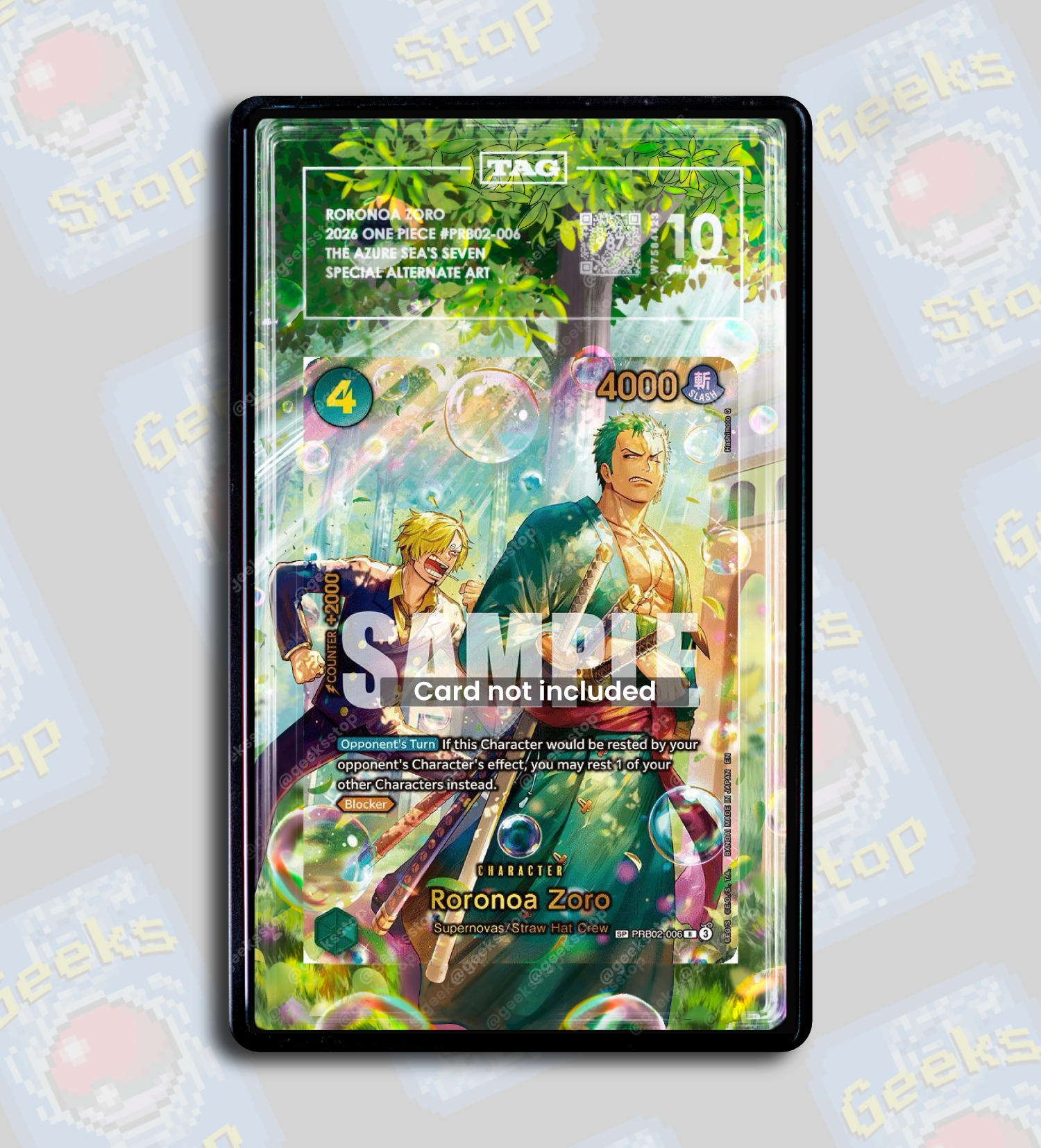 Roronoa Zoro SP OP14 | PSA TAG Beckett Extended Art Display Case