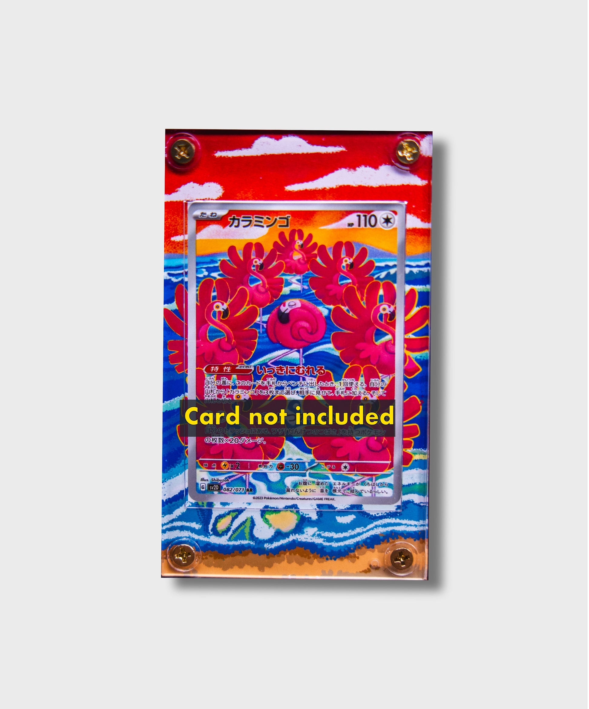 Flamigo Illustration | Card Display Case Extended Art for Pokemon Card