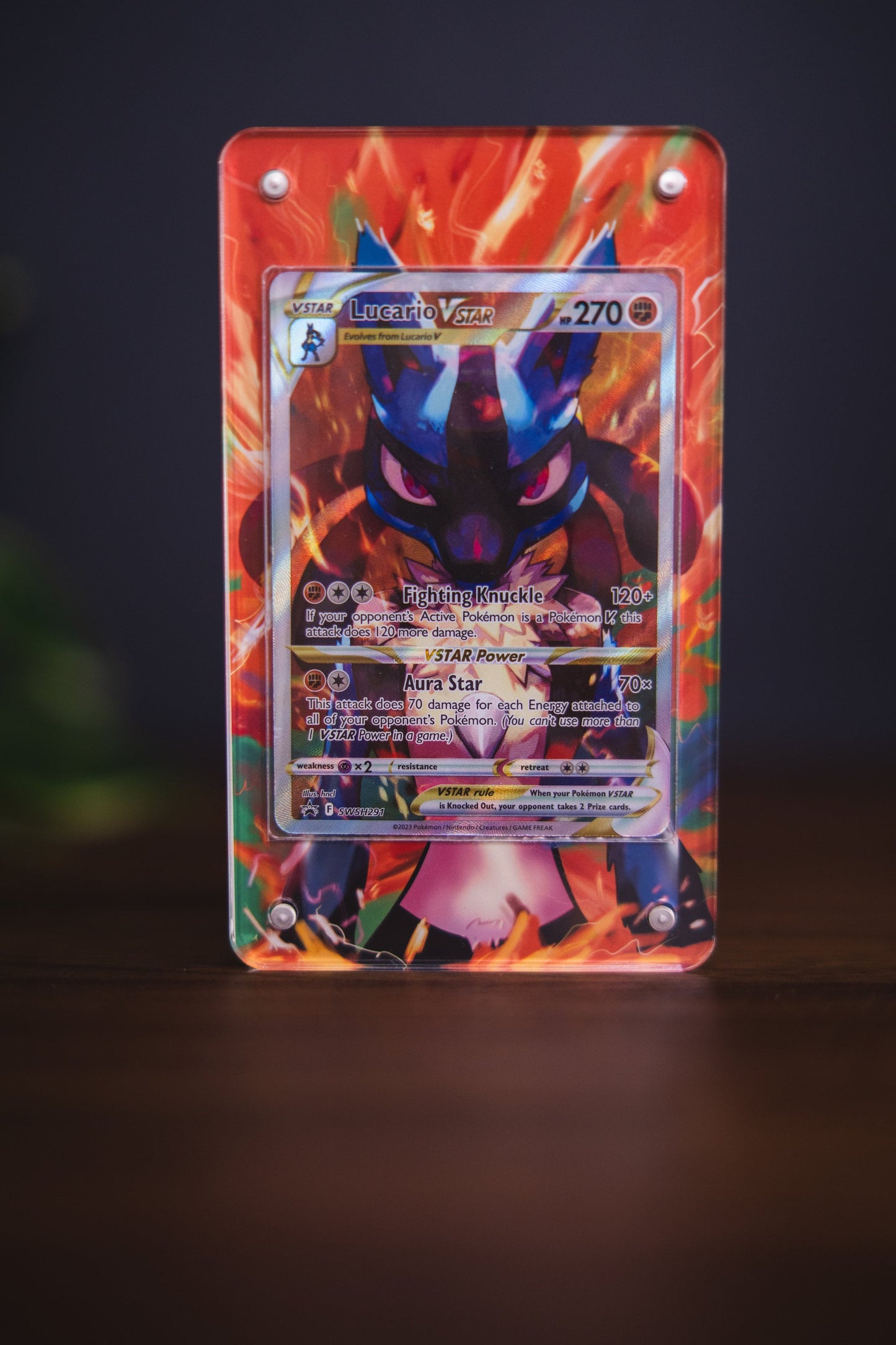 Lucario VSTAR Promo | Card Display Case Extended Art for Pokemon Card