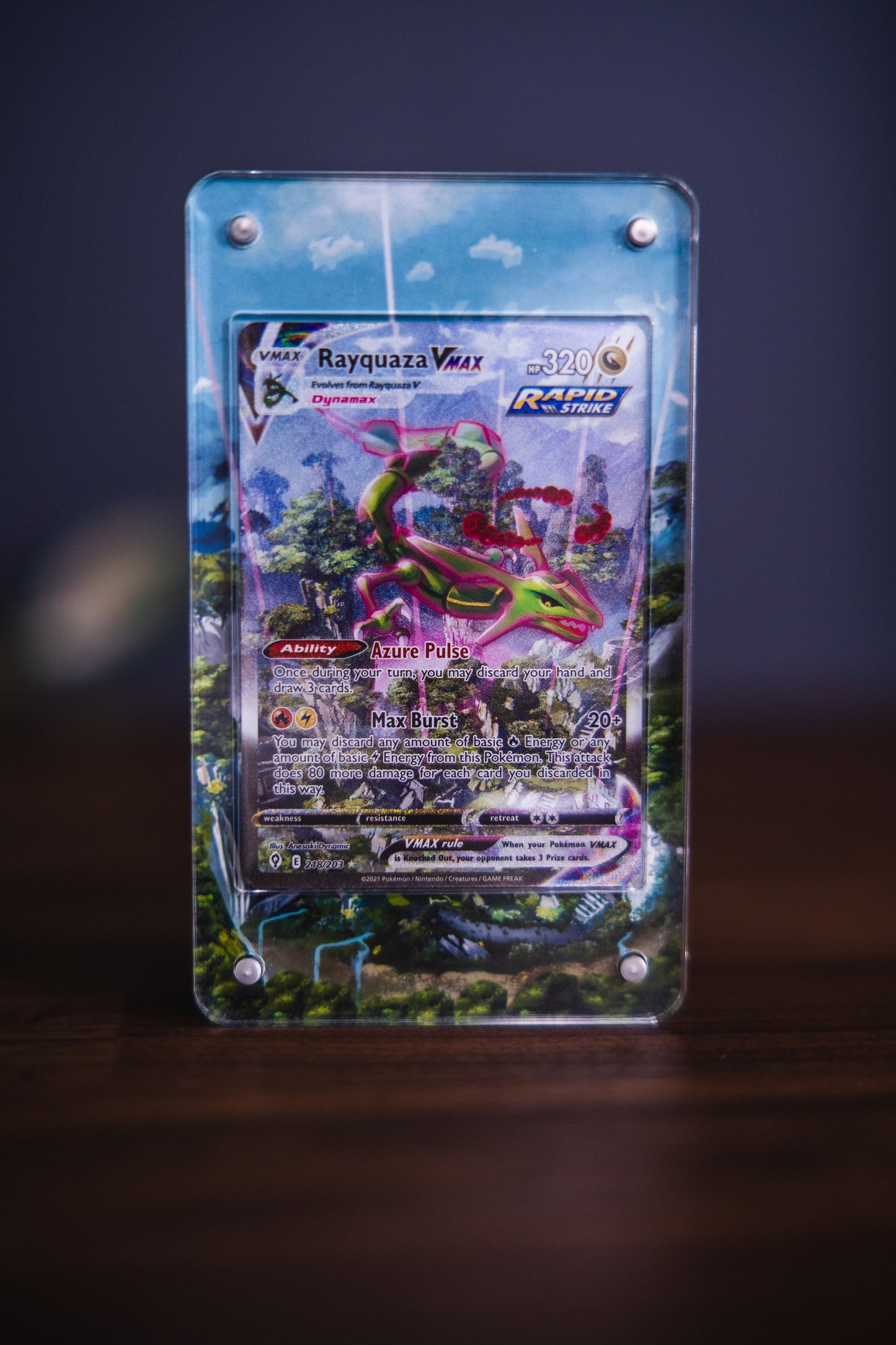 Rayquaza VMAX Alternate Art | Card Display Case Extended Art for Pokemon Card
