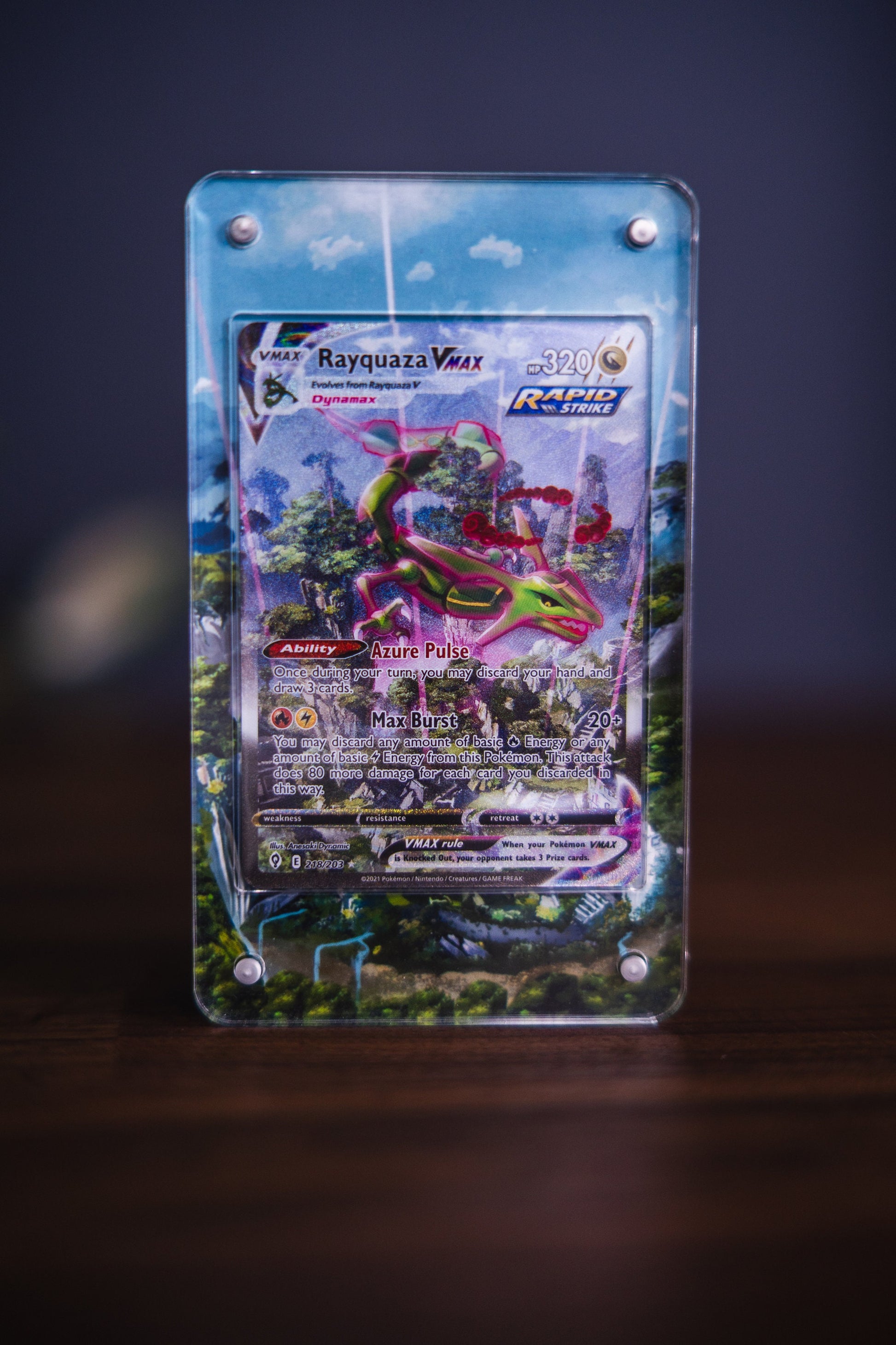 Rayquaza VMAX Alternate Art | Card Display Case Extended Art for Pokemon Card