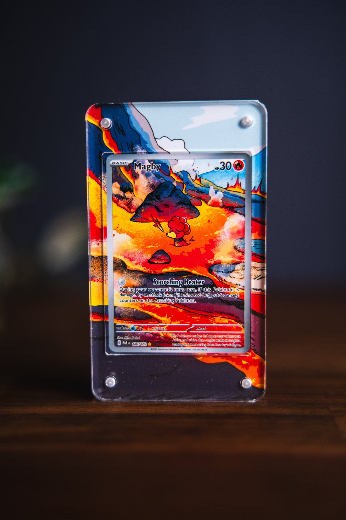 Magby | Card Display Case Extended Art for Pokemon Carde