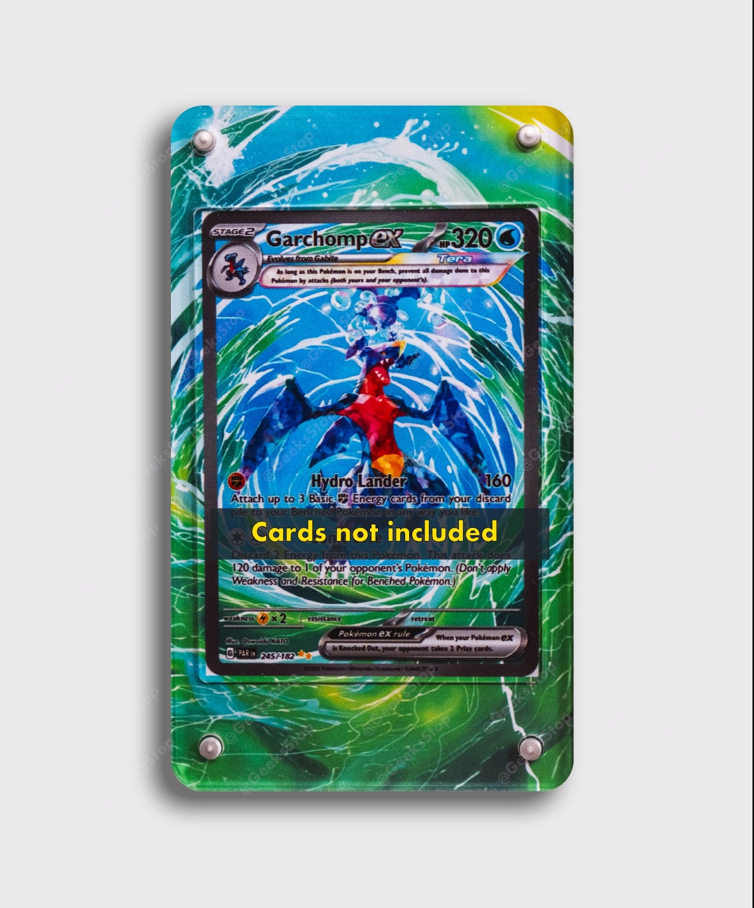 Garchomp ex SIR | Card Display Case Extended Art for Pokemon Card GeeksStop Garchomp ex SIR | Card Display Case Extended Art for Pokemon Card GeeksStop