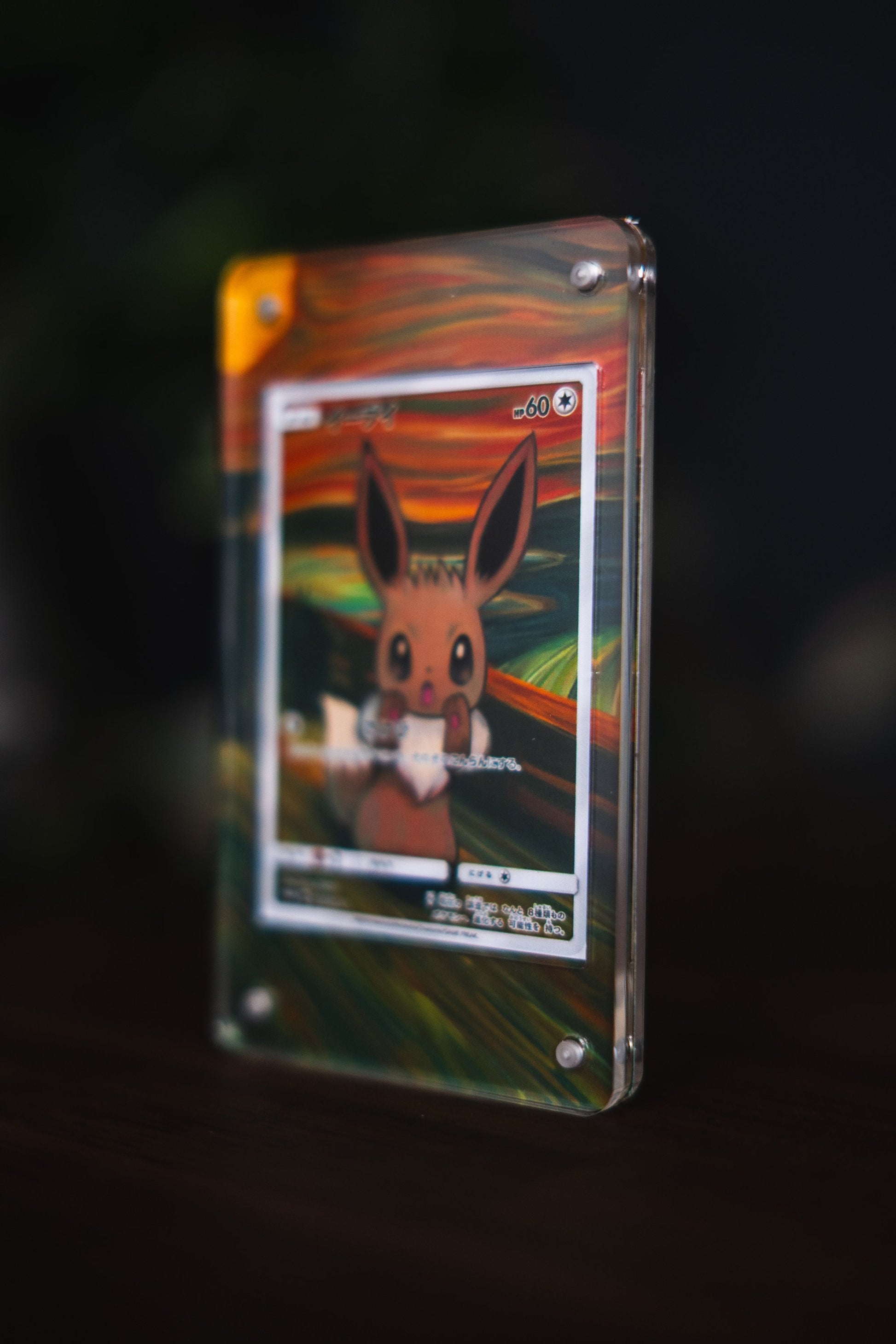 Eevee The Scream 287/SM-P Promo Extended Art Custom Display Case for Pokémon Card