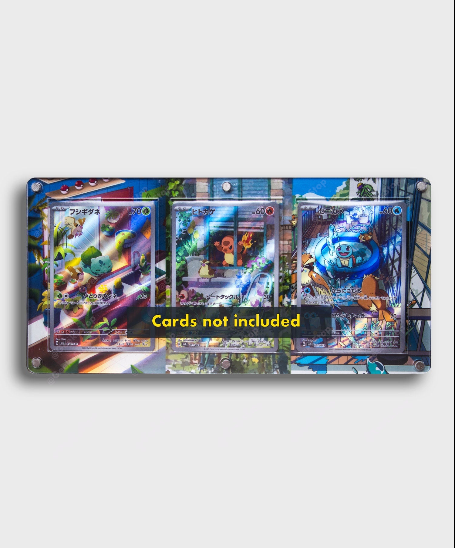 Bulbasaur Charmander Squirtle AR | Card Display Case Extended Art for Pokemon Card