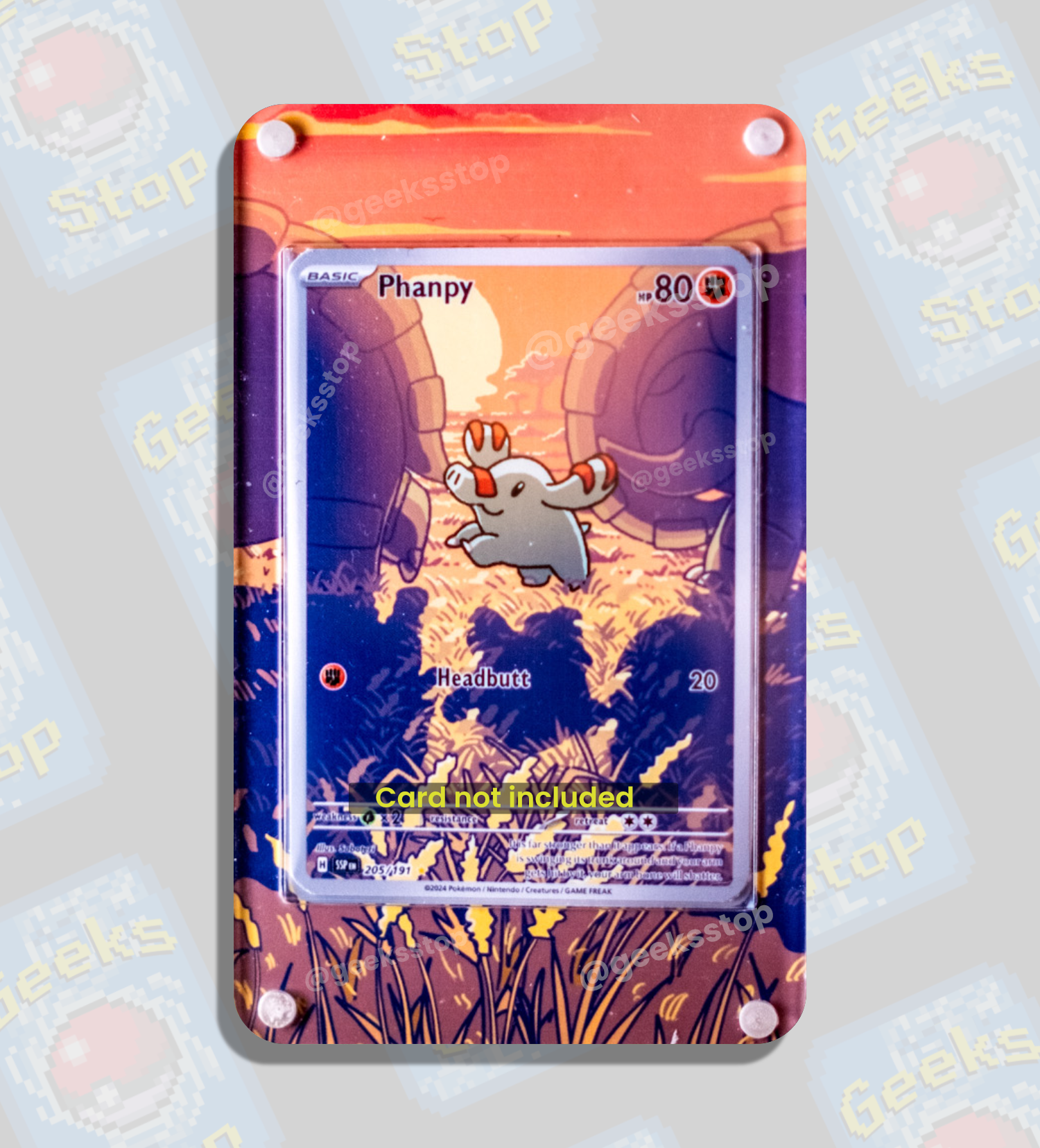 Phanpy AR #205 | Extended Art Display Case for Pokmon Card GeeksStop Phanpy AR #205 | Extended Art Display Case for Pokmon Card GeeksStop