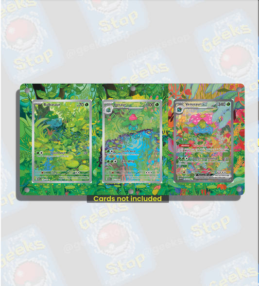 Bulbasaur Ivysaur Venusaur ex 151 | Card Display Case Extended Art for Pokemon Card