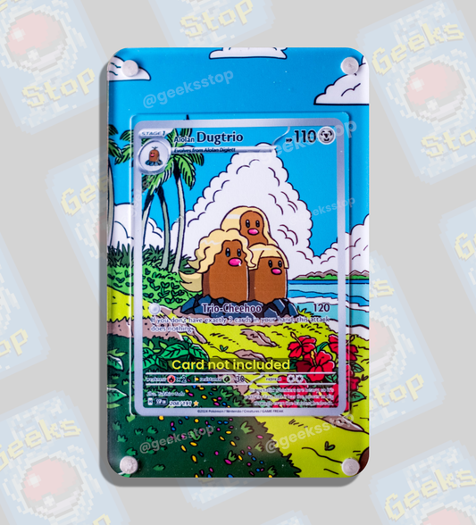 Dugtrio AR #208 | Extended Art Display Case for Pokémon Card