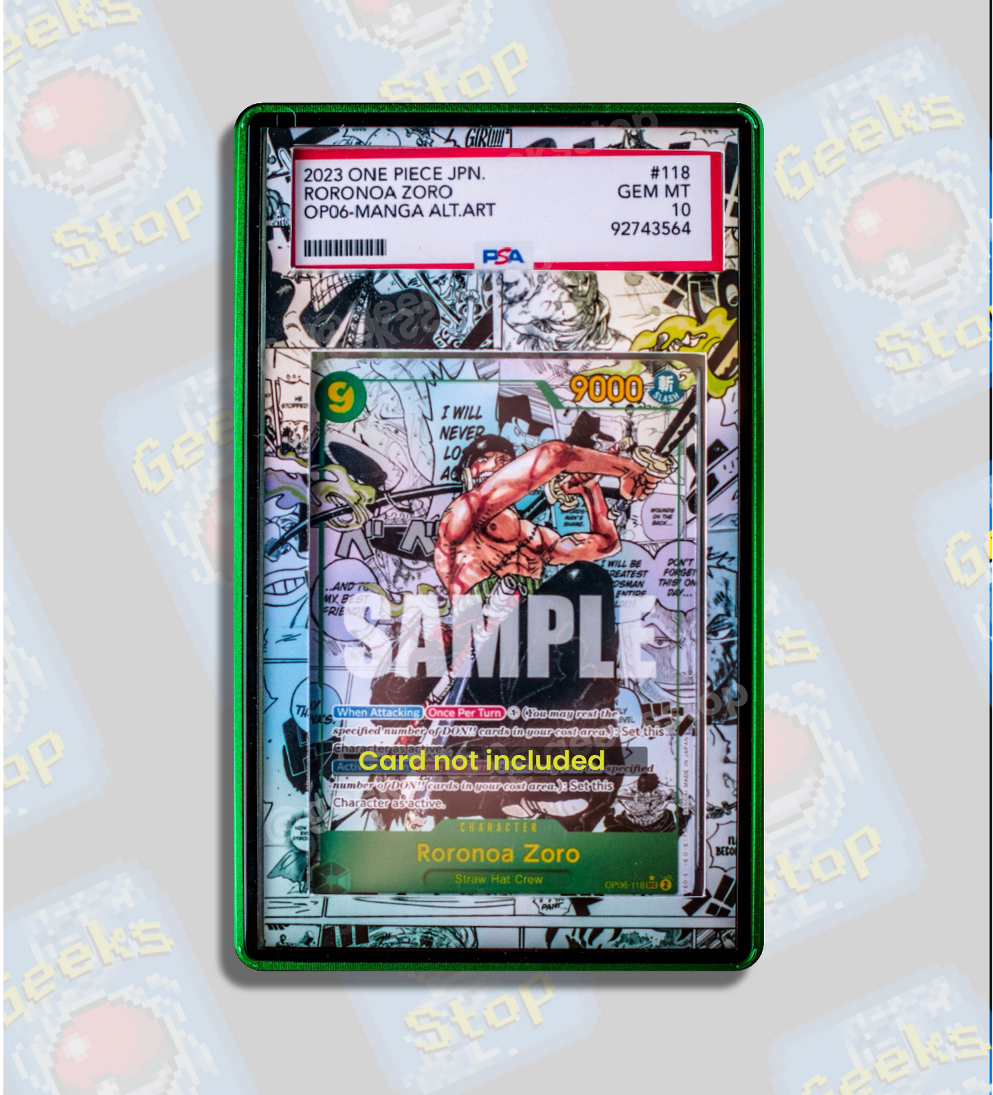 Roronoa Zoro Manga | PSA BGS Display Case Extended Art for One Piece Card