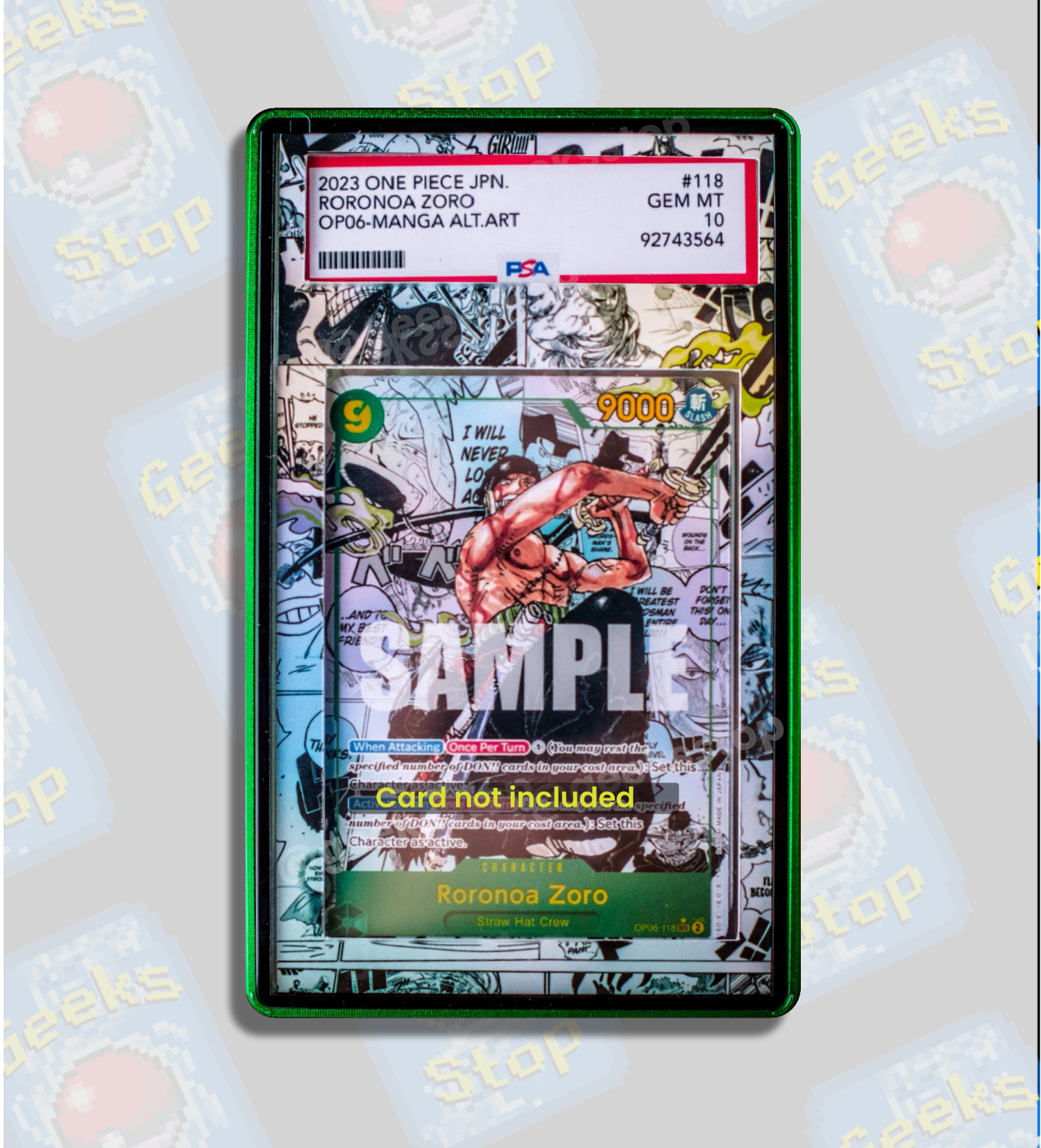 Roronoa Zoro Manga | PSA BGS Display Case Extended Art for One Piece Card