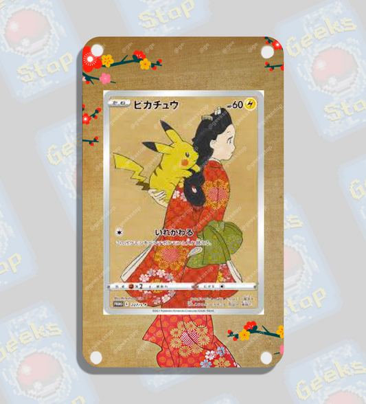 Pikachu Beauty Looking Back | Extended Art Display Case for Pokemon Card