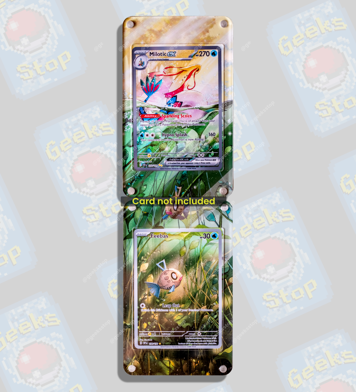 Feebas & Milotic ex SAR | Extended Art Display Case for Pokémon Surging Sparks Card