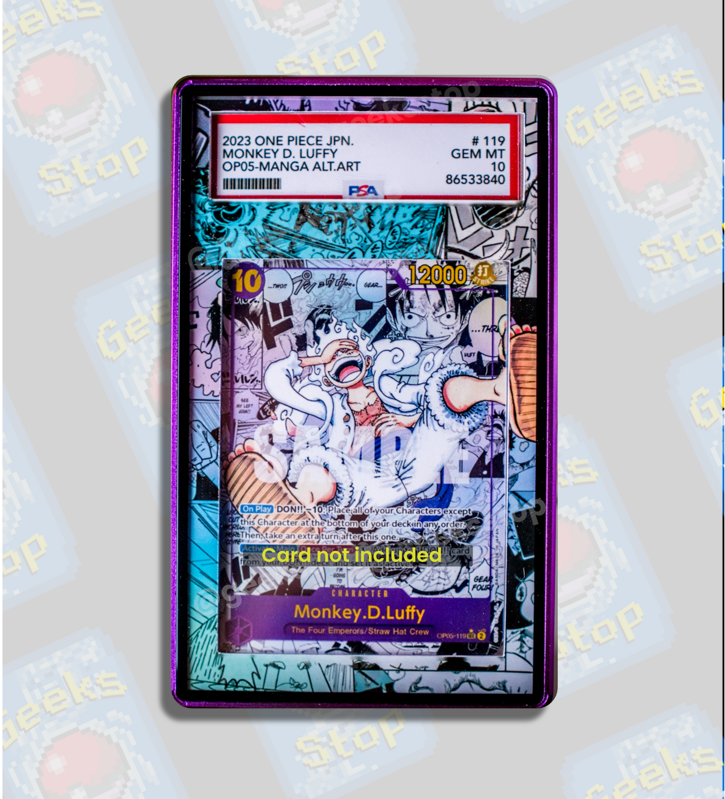 Manga Luffy PSA BGS | Display Case Extended Art for Graded One Piece Card