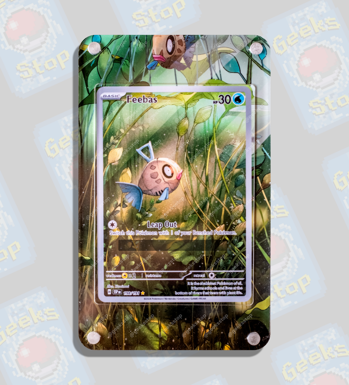 Feebas AR | Extended Art Display Case for Pokémon Surging Sparks Card