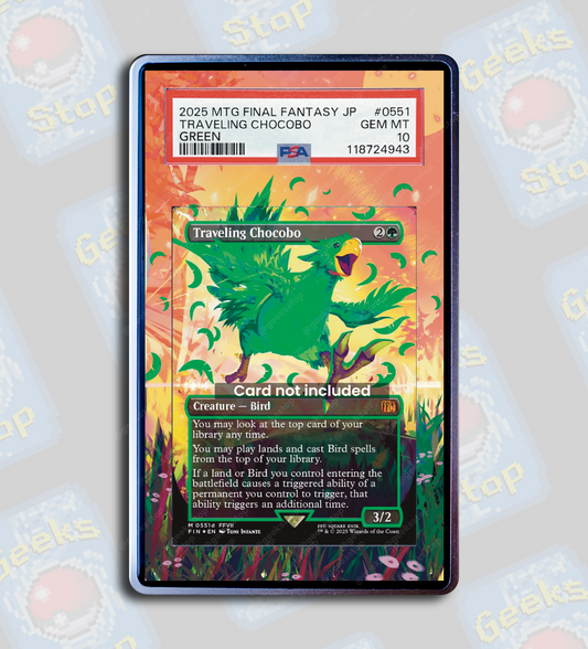 Traveling Chocobo (Green) PSA TAG Beckett | Extended Art Display Case for Graded MTG