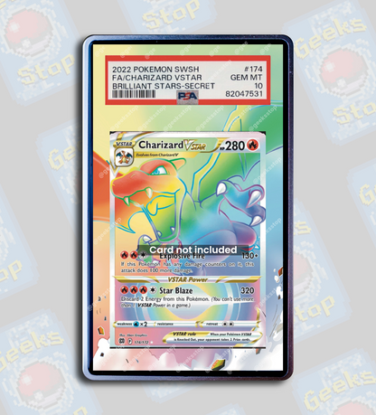 Charizard VSTAR Rainbow PSA TAG Beckett | Display Case Extended Art for Pokemon Card